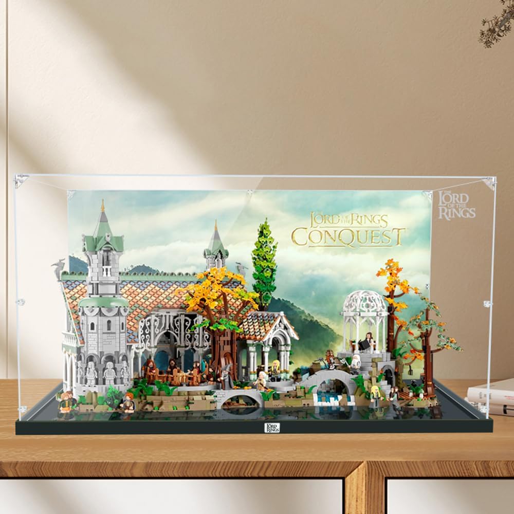 WICUS 3mm Acrylic Display Case for Lego 10316 Rivendell Dustproof Clear Display Box(NOT Included The Model)