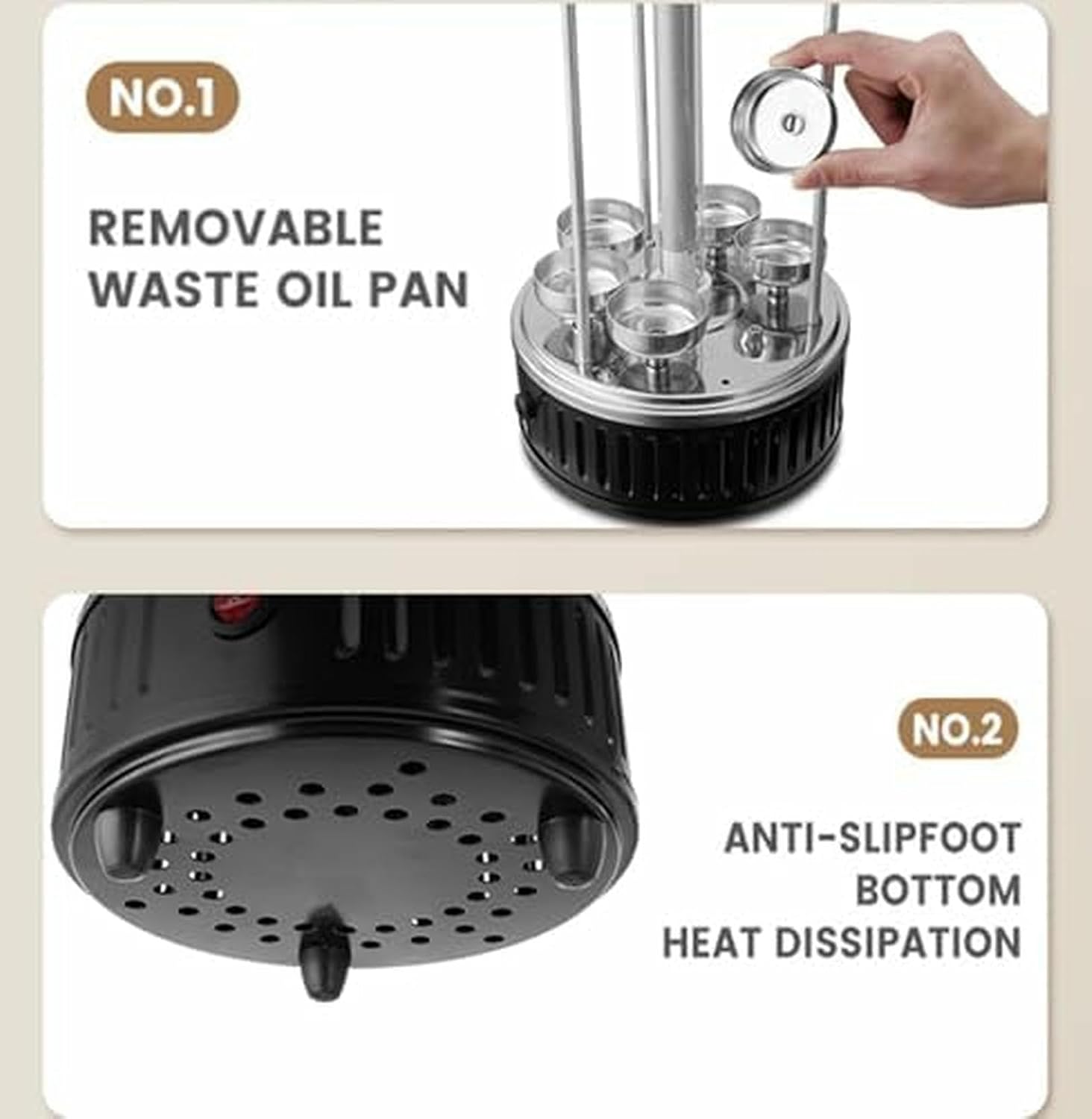 Vertical Rotisserie Kebab Machine Electric Grill with 12 Forks, Smokeless Indoor Barbecue for Kebabs, Skewers, and Roasts