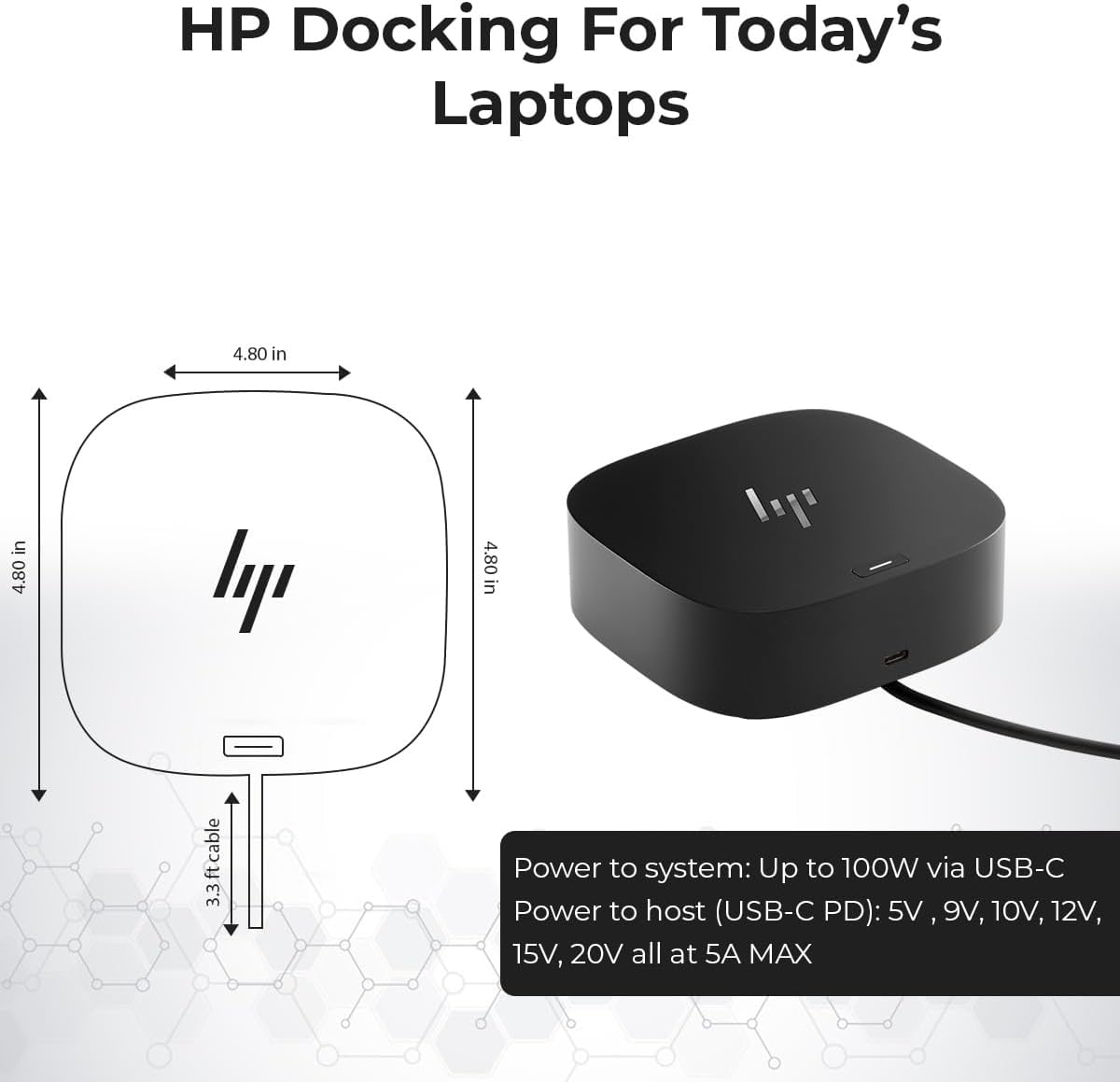 HP Docking Station for Laptop Dual Monitor and Charging Bundle - HP USB-C G5 Dock 5TW10AA / 5TW10UT / 5TW10AA#ABB with 120W Adapter, HDMI, DisplayPort, USB-C Cables & Microfiber Cleaning Cloth