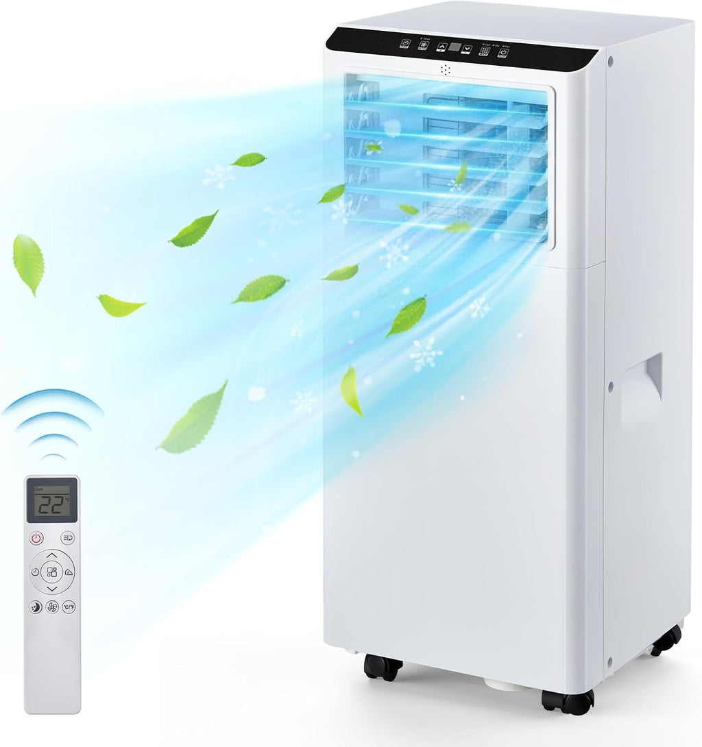 8,000 BTU Portable Air Conditioners Cools Up to 350 Sq.Ft, 3-In-1 Portable AC Unit With Dehumidifier, Fan, Cooling Mode & Window Kit, Room Air Conditioner Portable for Bedroom, Living Room, Office