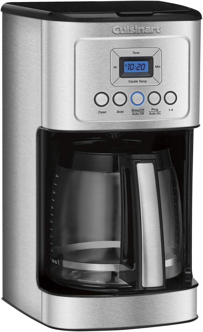 14 Cup Black/Stainless Steel Permanent Filter Coffee Maker, with Timer