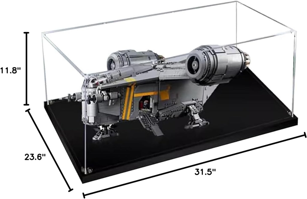 Display Case for Lego The Razor Crest 75331, Dustproof, UV-Protected, Custom Fit Showcase, Gifts for Lego Lovers (Transparent 2mm-75*55*30)
