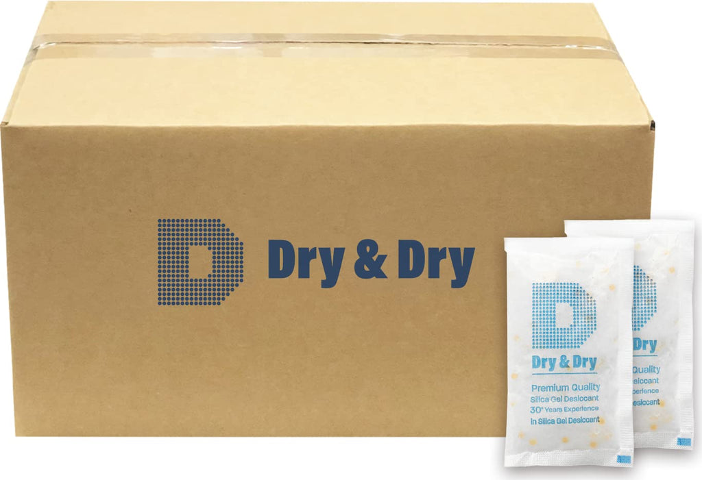 Dry & Dry 20 Gram [800 Packets] Orange Indicating Silica Gel Packets Desiccant - Food Safe Silica Gel Packs, Silica Gel, Desiccant Packs, Moisture Absorbers