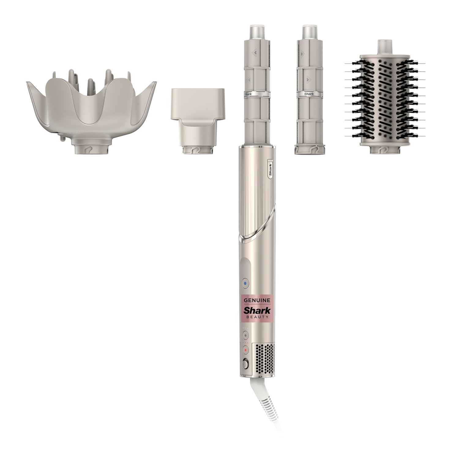 Shark FlexStyle Air Styling & Drying System, Powerful Hair Blow Dryer & Multi-Styler with Auto-Wrap Curlers, Curl-Defining Diffuser, Oval Brush, & Concentrator Attachment, Stone, HD435