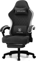 GTPLAYER Gaming Chair, Fabric Computer Office Chair with Pocket Spring Cushion, Ergonomic Office and Gaming, Video Gaming Chair with Linkage Armrests, High Back Desk Chair with Adjustable Recliner
