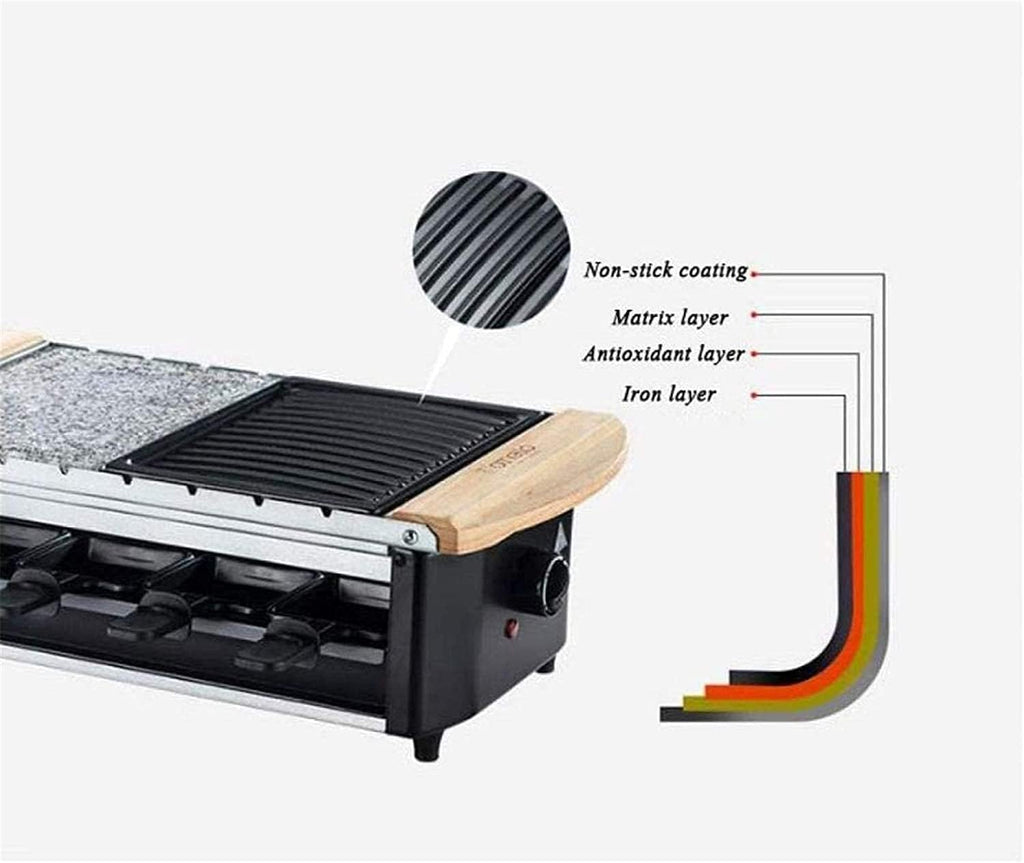 Korean BBQ Grill Electric Smokeless Portable BBQ Indoor Barbecue Grill Water Filled Drip Tray Reduced Odour Smoke, with 8 Baking Pans 1800 W,Portable Nonstick Griddle