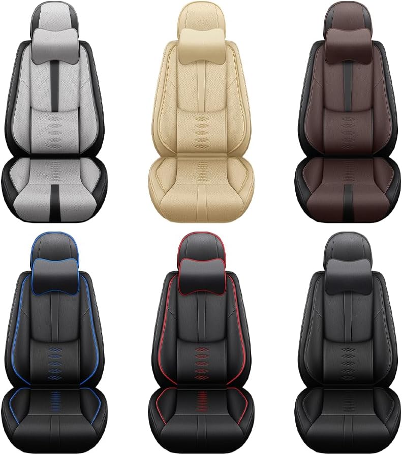 Car Seat Cover for Subaru Ascent 2019-2024,Waterproof Leather Seat Covers 2-Seats Luxury,Car Interior Accessories with Airbag,Car Seat Protectors for Ascent(Beige)