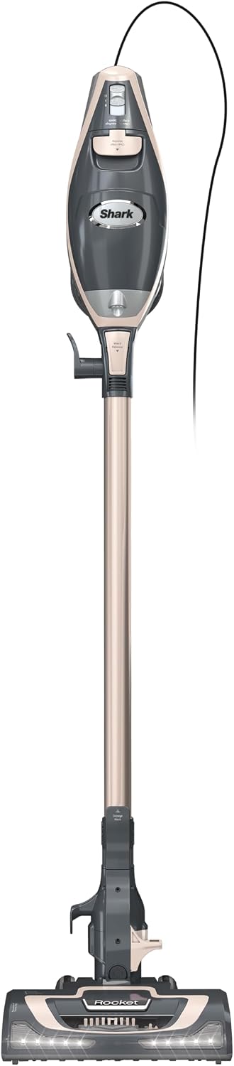 Shark Rocket Pro DLX | Corded Stick Vacuum | Removable Hand Vacuum, Advanced Swivel Steering, XL Dust Cup Capacity | Crevice Tool, Upholstery Tool & Anti-Allergen Dust Brush | Gold | HV371GD