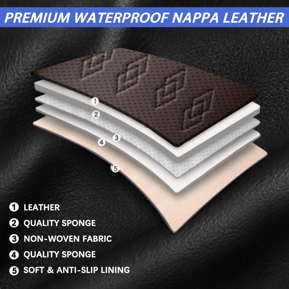 Car Seat Cover for Subaru Ascent 2019-2024,Waterproof Leather Seat Covers 2-Seats Standard,Car Interior Accessories with Airbag,Car Seat Protectors for Ascent(Black+Coffee)