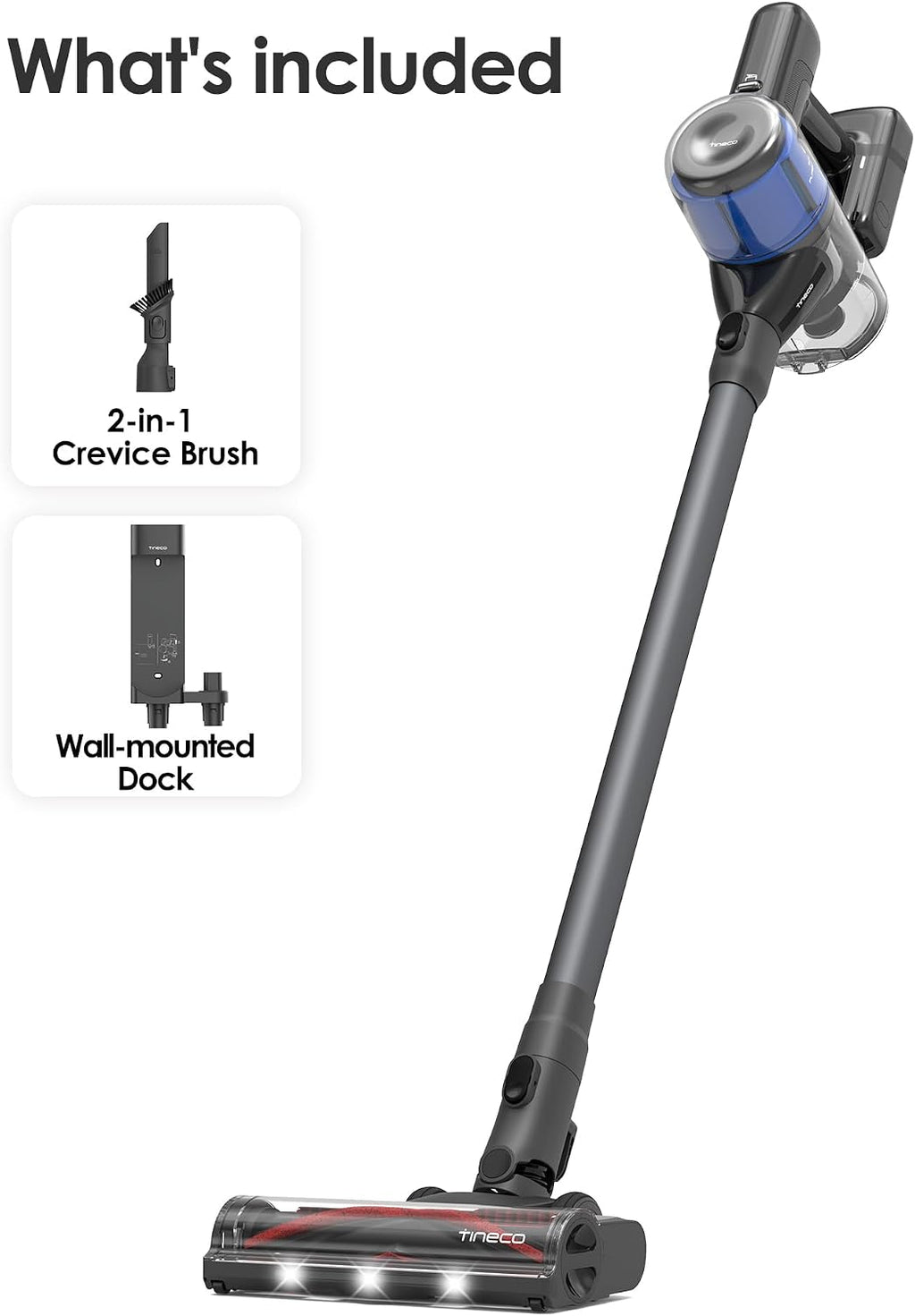 Tineco Pure ONE S30 Cordless Vacuum Cleaner, 150AW Powerful Suction, Zero Tangle Brush, Up to 65min Runtime, Stick Vacuum Cleaner for Pet Hair, Carpet & Hard Floor