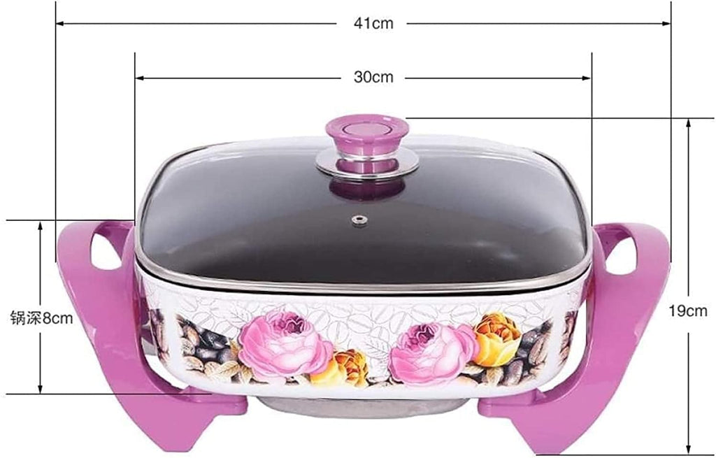 Electric Grill Indoor Household Electric Grill, Multi-Function Electric Cooker, Electric Frying pan, Electric hot Pot, Barbecue Pot, Frying pan, Steamer,Portable Nonstick Griddle