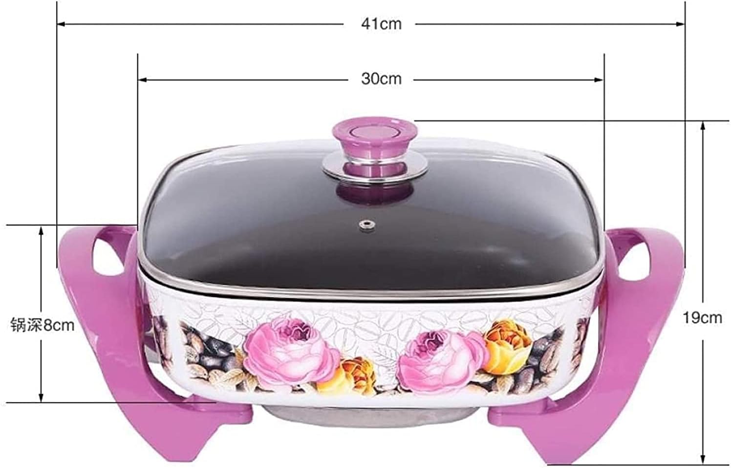 Electric Grill Indoor Household Electric Grill, Multi-Function Electric Cooker, Electric Frying pan, Electric hot Pot, Barbecue Pot, Frying pan, Steamer,Portable Nonstick Griddle