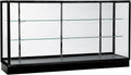 70'D * 20'W * 38'H - Retail Full Vision Showcase - Glass Display Cabinet with Black Aluminum Frame and led Lights
