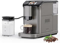 Super Automatic Espresso Machine & Coffee Maker, 20Bar Pressure, Built-in Conical Burr Grinder & Milk Frother, 6 One-Touch Recipes, Auto Clean, 1.5l Water Tank, for Home Office, 120v, Grey