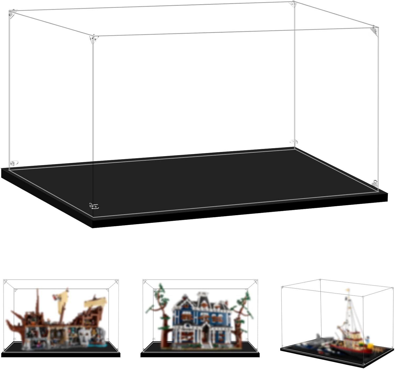 Display Case for Lego 21363 The Goonies, 11370 Stranger Things: The Creel House or 21350 Jaws, 25.59x9.84x15.74inches (65x25x40cm), Protect Your Collectibles from Dust with a Clear Showcase
