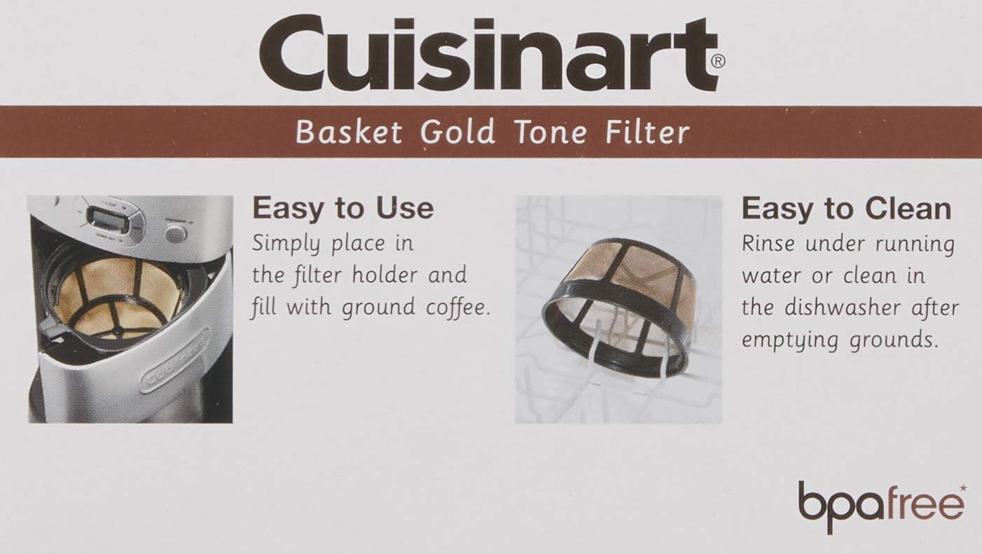 Cuisinart Coffee Maker, 14-Cup Glass Carafe, Fully Automatic for Brew Strength Control & 1-4 Cup Setting, Stainless Steel, DCC-3200P1 & GTF-B Gold Tone Coffee Filter, Basket, Burr Mill
