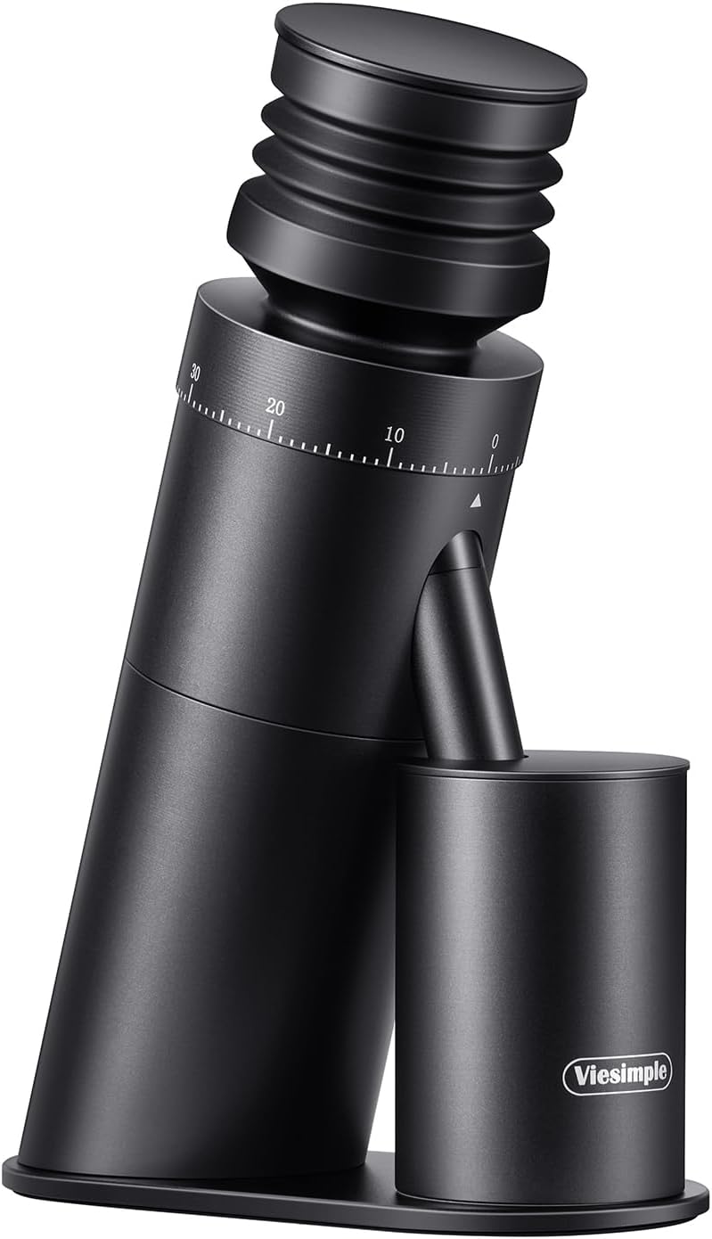 Coffee Grinder, Viesimple Gen 4, Single Dose Burr Coffee Grinders with Magnetic Dosing Cup, Electric Coffee Bean Grinder with Anti-Static Design, Espresso Grinder Compact & Quiet for Home Use Black