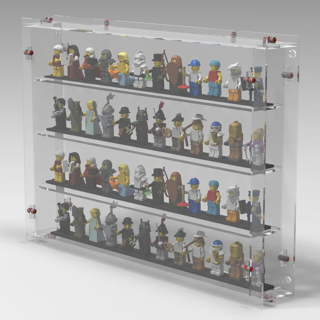 Wall Mounted Display case for up to 100 Lego® Minifigures. Display Case Collectibles Display Box Wall Mount Figure Display Protected Clear for Small Objects Lockable Removable Front
