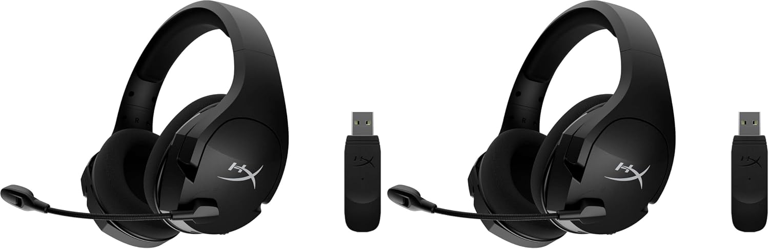 HyperX Cloud Stinger Core – Wireless Lightweight Gaming Headset,DTS Headphone:X Spatial Audio,Noise Cancelling Microphone,for PC,Black,(Pack of 2)
