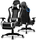 GTPLAYER Gaming Chair,Gamer Chair with Bluetooth and Adjustable Backrest,Seat Height Adjustable Computer Chairs with 3D Armrests,Video Game Chair with Footrest Speakers (White)