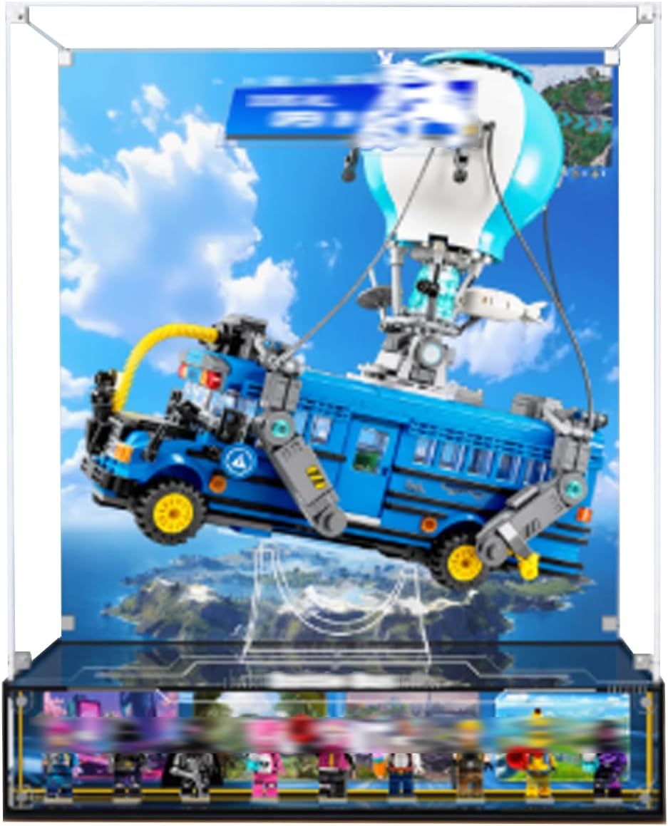 Acrylic Display case for Lego 77073 Battle Bus - dustproof with uv Protection,Custom Fit for Lego 77073 Model - Collector's Edition(Model not Included)