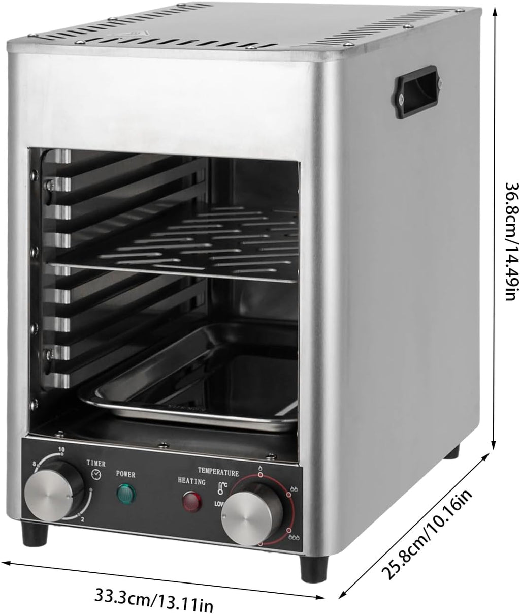 1700W Portable Electric Steak Grill Indoor Stainless Steel Countertop Oven with Griddle, Smokeless Electric Infrared Grill, Heats up to 1472℉, BBQ, Grill, Toast, and Broil Beef, Vegetables