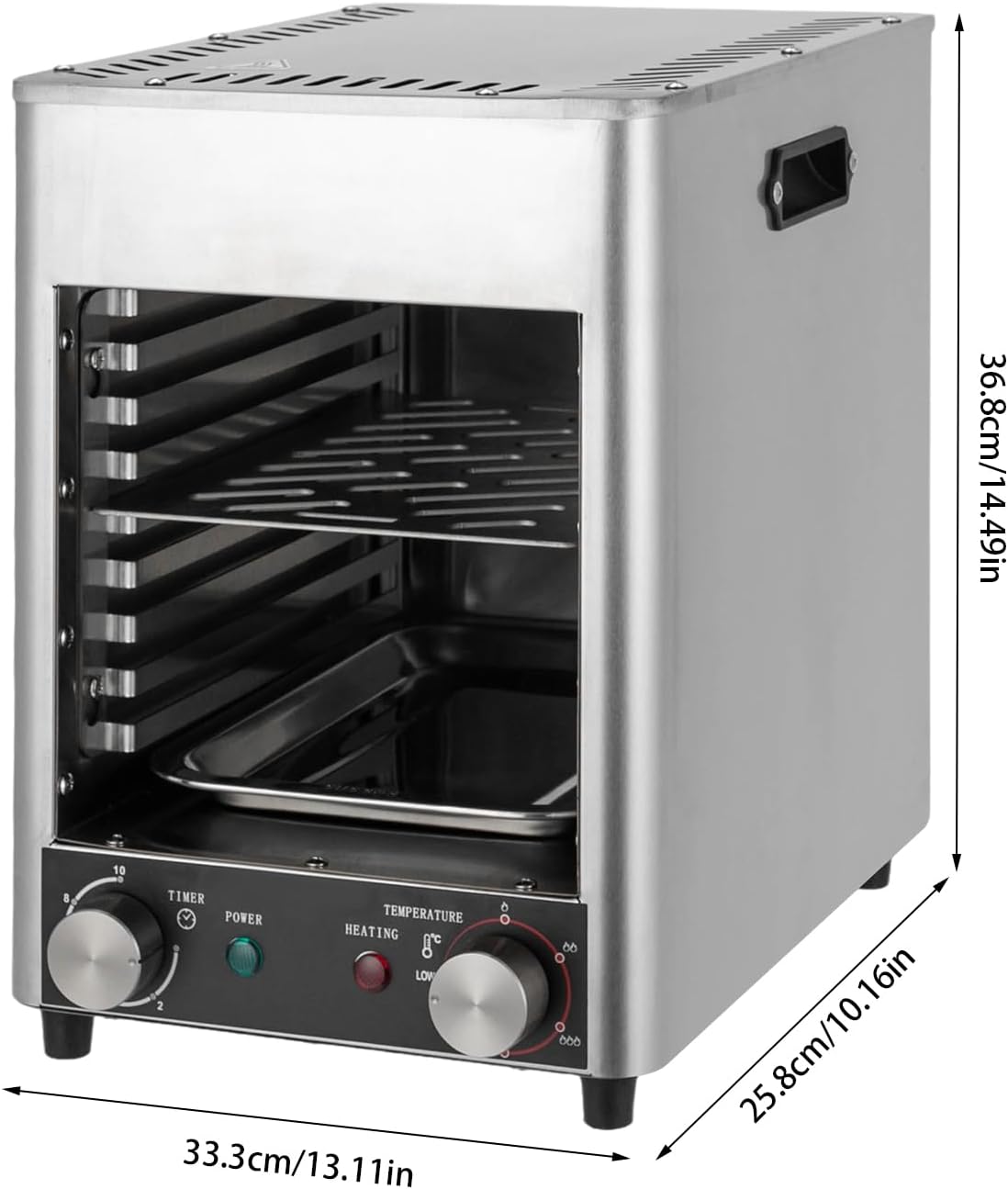 1700W Portable Electric Steak Grill Indoor Stainless Steel Countertop Oven with Griddle, Smokeless Electric Infrared Grill, Heats up to 1472℉, BBQ, Grill, Toast, and Broil Beef, Vegetables