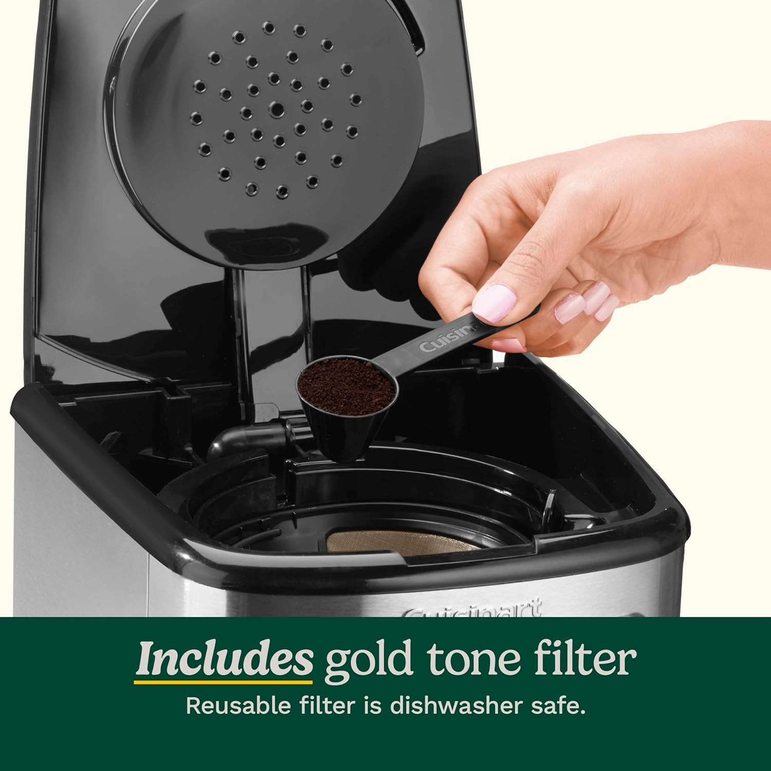 14 Cup Black/Stainless Steel Permanent Filter Coffee Maker, with Timer