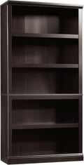 Sauder 5 Tier Book Shelf Wooden Bookcase Multipurpose Bookshelf for Home Office, Living Room, in Estate Black finish