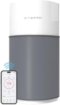 GermGuardian AirSafe XL Smart Air Purifier for Home 360° True HEPA Filter, WiFi and App Enabled, Air Quality Monitor, Large Rooms Up to 1680 Sq Ft, For Smoke, Dust, Pet Dander, Gray/White, AP3250