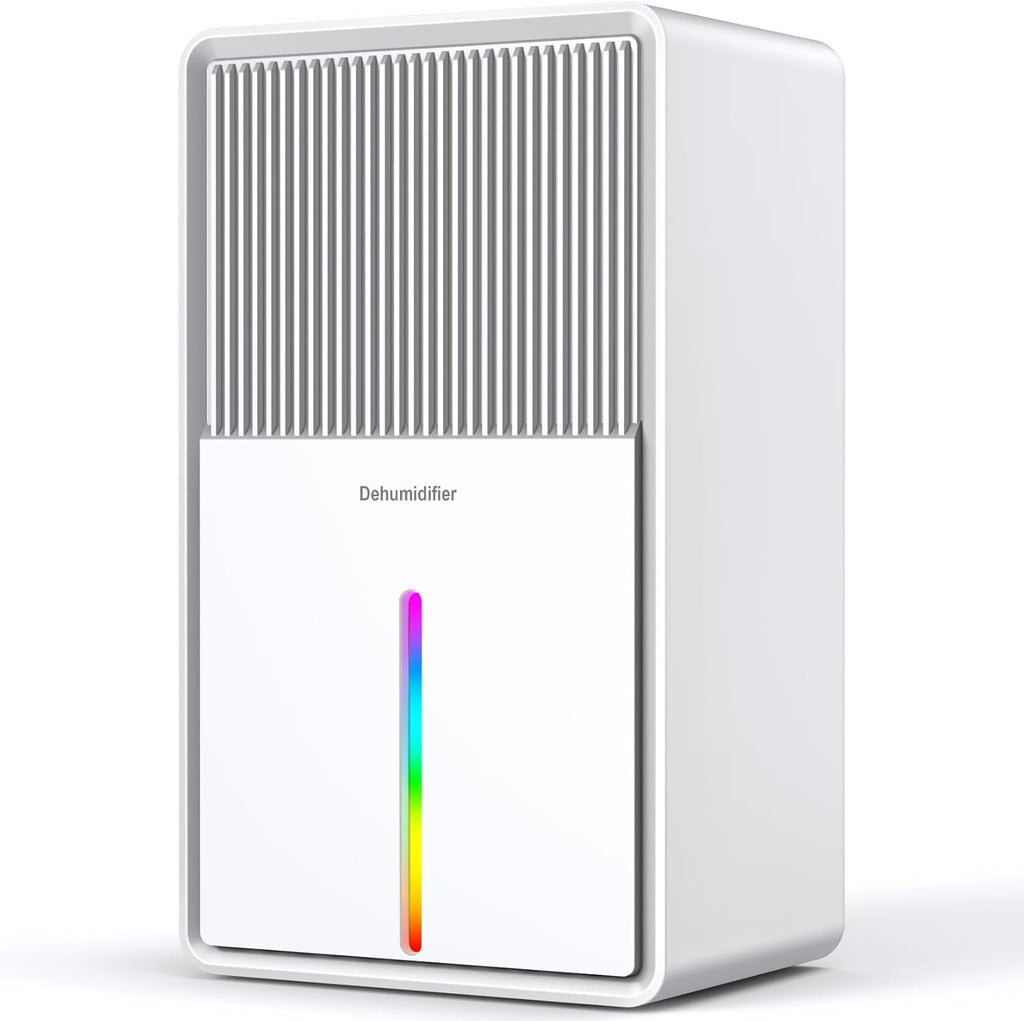 Dehumidifiers for Home, 101OZ Dehumidifier (800 sq.ft), Upgraded Dehumidifier for Basement, Bedroom, Bathroom, RV, Closet with Auto-off, Sleep Mode, 7 Colorful Nightlight, Quiet Small Portable - White
