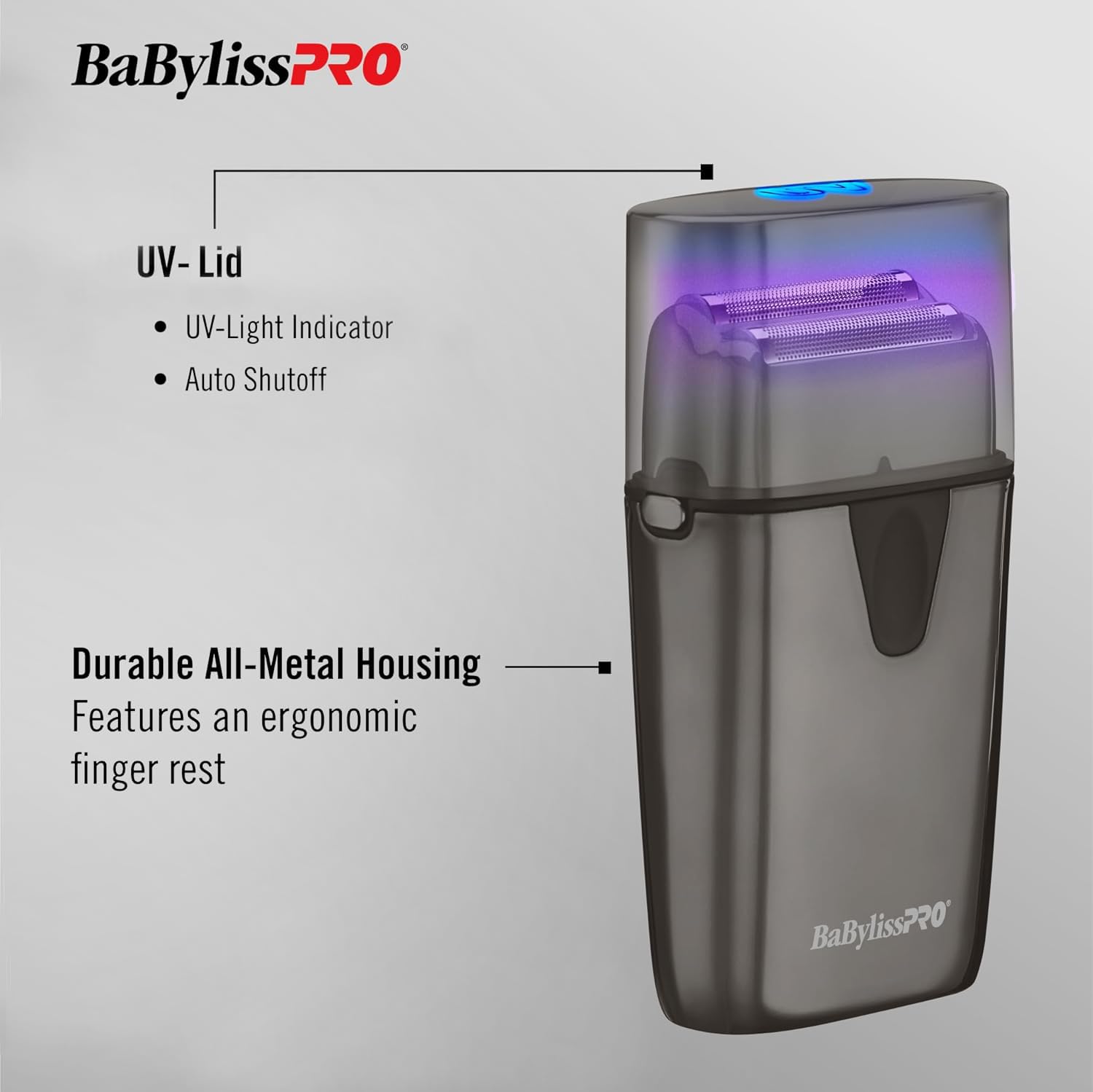BaBylissPRO UVFOIL UV-Disinfecting Metal Double-Foil Shavers for men