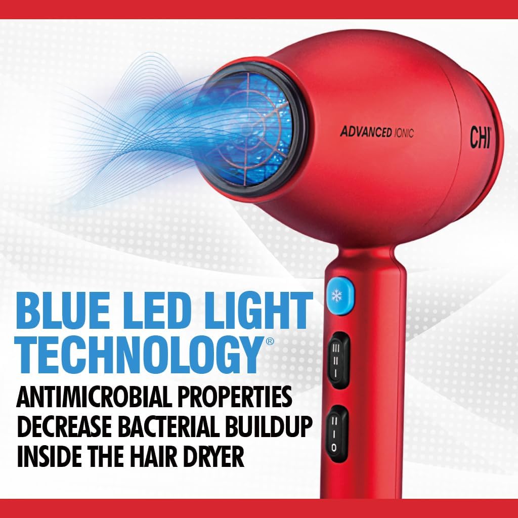 CHI 1875 Series Advanced Ionic Compact Hair Dryer, Blow Dryer For Ultra-Fast Hair Drying, Reduces Frizz & Increases Shine, 3 Heat + 2 Speed Settings