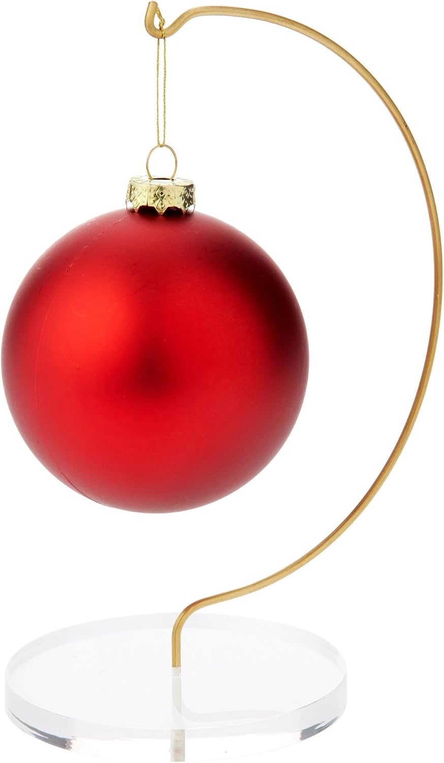 Plymor Wire Ornament Hanger Display with 3.25' Clear Acrylic Thick Round Base, 7' H (12 Pack)