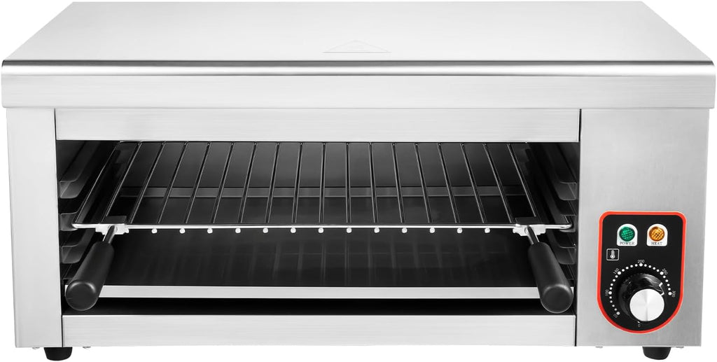 Commercial Cheese Melter Salamander Broiler, 1500W Electric Cheesemelter Heater Heating Grill, 120-570°F Rapid Heating Countertop Raclette Cheese Melting Oven