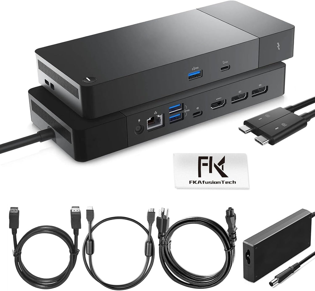 WD19DCS Dell Docking Station, Performance Dock WD19DCS - 3 Year Warranty, with 240W Power Adapter + 210W Power Delivery + ZoomSpeed HDMI & DisplayPort Cable + USB-C Cable - New