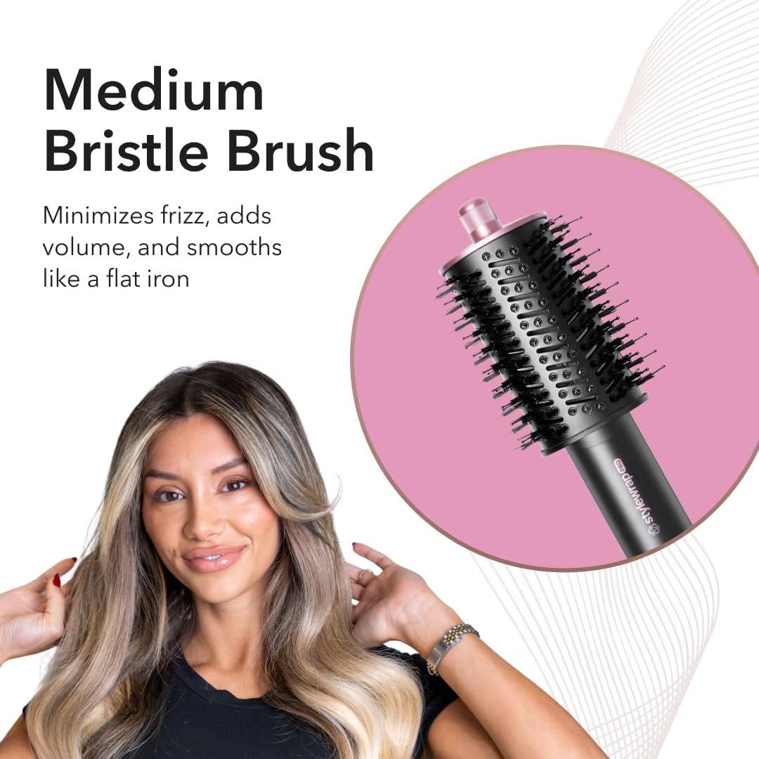 SRILabs StyleWrap Pro 7-in-1 Coanda Air Hair Multi Styler Dryer Brush with Negative Ions, Lighter and Foldable Design, Quiet Brushless Motor, Aviation-Grade Aluminum, Memory Function