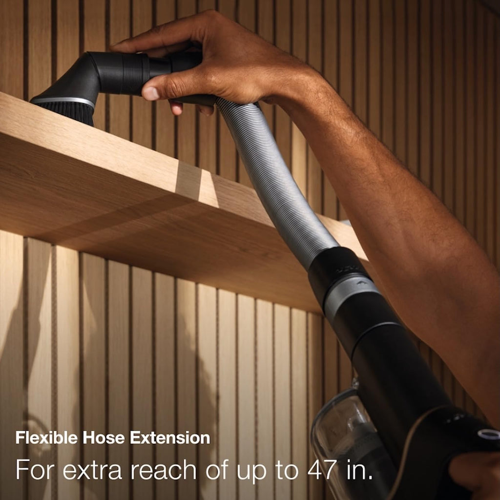 Miele Duoflex Total Care Vacuum Cleaner, Cordless and Bagless Multi-Use, Multi-Floor Flexible Stick Vacuum with 4 Attachable Brushes and Accessories, in Obsidian Black / Rose Gold