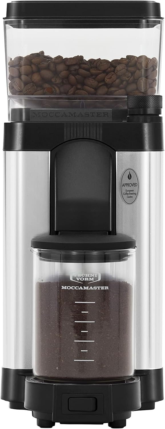 Technivorm Moccamaster 49520 KM5 Burr Coffee c, Polished Silver & 79112 KBT Coffee Brewer, 40 oz, Polished Silver