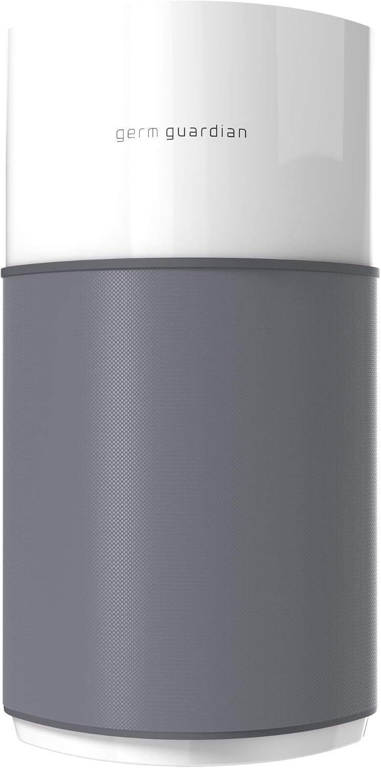 GermGuardian AirSafe+ XL Air Purifier for Home, 360° True HEPA Filter, UV-C Light, Air Quality Monitor, For Large Rooms Up to 1680 Sq Ft, Removes Smoke, Dust & Pet Dander, Gray/White, AC3200