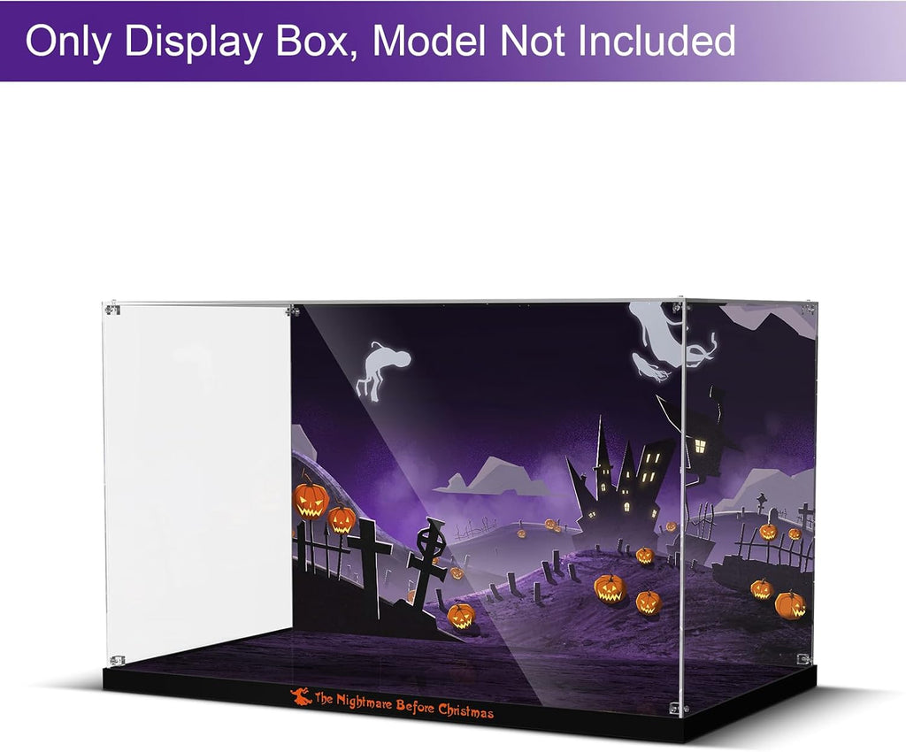 Acrylic Display Case for Lego Disney Tim Burton's The Nightmare Before Christmas, Dustproof Display Box Compatible with Lego 21351 (ONLY Box, NOT Model)