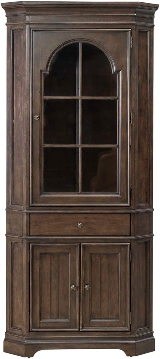Liberty Furniture Arden Road Dining Room Corner Cabinet Display - Satin Cherry