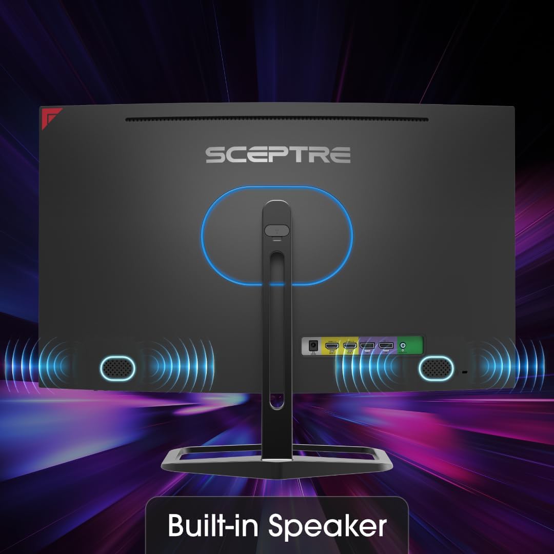 Sceptre New 27-inch Curved Gaming Monitor FreeSync 240Hz Plus DisplayPort HDMI 1ms 99% sRGB Build-in Speakers, R1500 Machine Black 2025 (C275B-FWT240 Series)