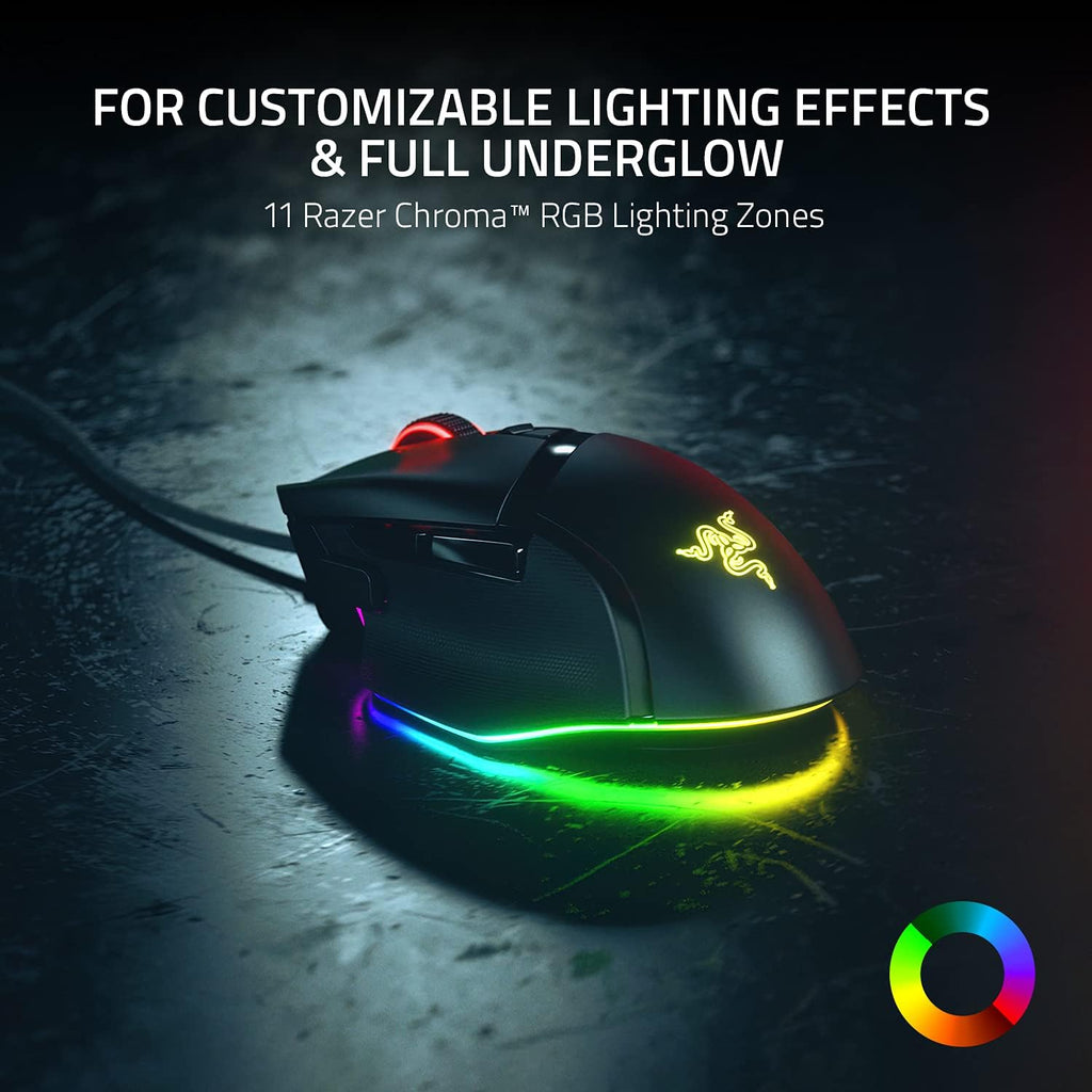 Razer Basilisk V3 Customizable Ergonomic Gaming Mouse: Fastest Gaming Mouse Switch-Chroma RGB Lighting-26K DPI Optical Sensor-11 Programmable Buttons-HyperScroll Tilt Wheel-Classic Black,(Pack of 10)