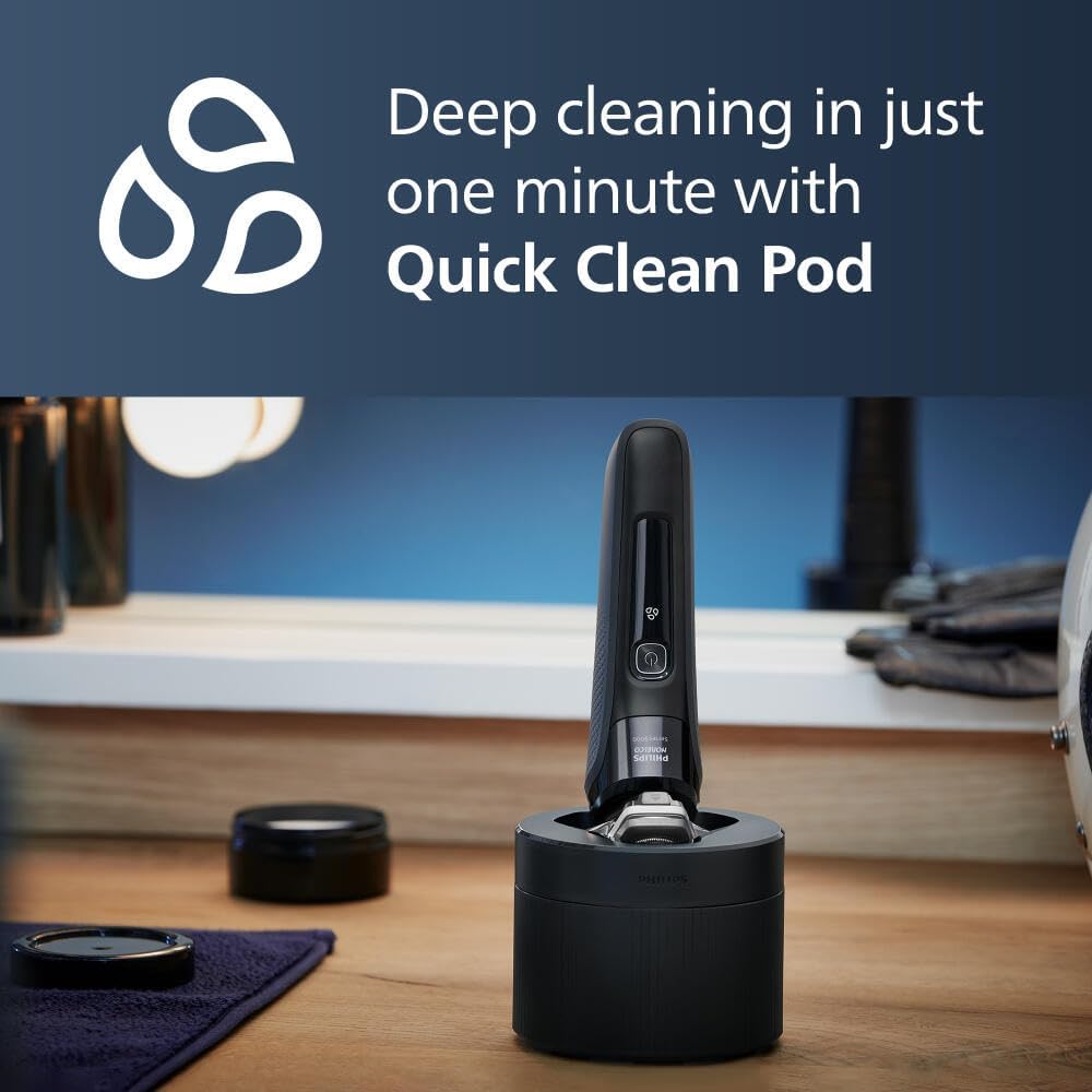 Philips Norelco Shaver Series 9400 Wet and Dry Electric Shaver, with Lift and Cut Shaving System and SenseIQ Technology, Pop-up Trimmer, Model S9606/80