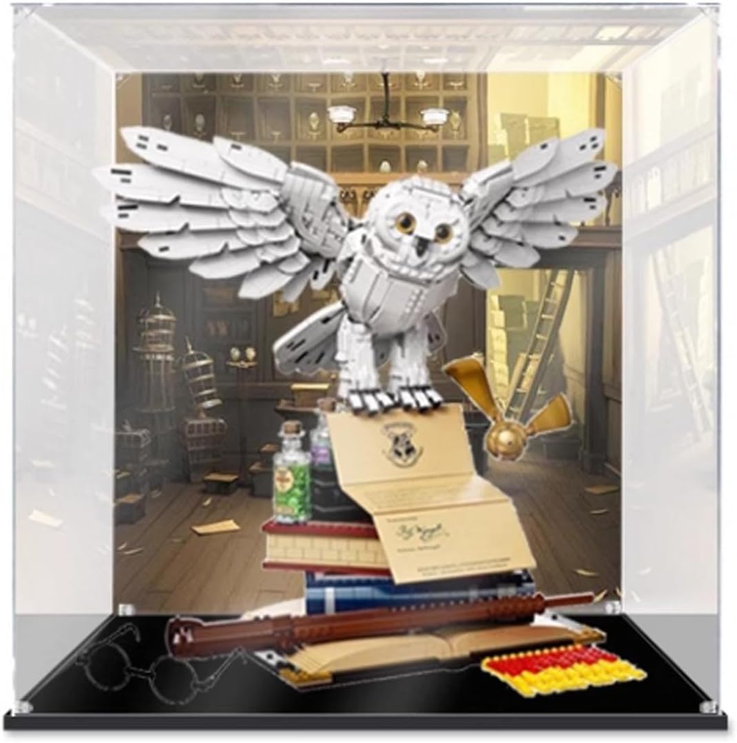 Acrylic Transparent Display Case for Lego 76391 Owl Dustproof Transparent Display Case Showcase（19.6*15.7*19.6 inches (Display Case Only) (3mm Back Spray Model)