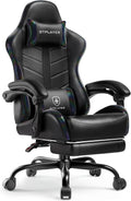 GTPLAYER Gaming Chair for Adults, Ergonomic Computer Gaming Chair with Footrest, Height Adjustable, 90-155° Recline & Removable Headrest Lumbar Support, Colorful Black