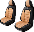 2 Seat Covers for Infiniti G35 2003-2010 Leather Car Seat Covers Waterproof Soft Car Seat Protectors Comfort Premium Automotive Seat Covers with Airbag（Standard,Black+Orange）