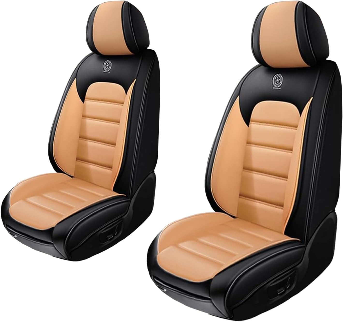 2 Seat Covers for Infiniti G35 2003-2010 Leather Car Seat Covers Waterproof Soft Car Seat Protectors Comfort Premium Automotive Seat Covers with Airbag（Standard,Black+Orange）