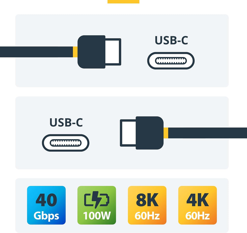 StarTech.com 6ft (2m) Active Thunderbolt 4 Cable - 40Gbps - 100W PD - 4K/8K Video - Thunderbolt Cable - Compatible w/USB4/DP Alt Mode, Thunderbolt 3, USB 3.2/Type-C (A40G2MB-TB4-CABLE)